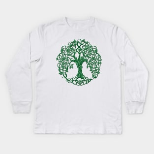 Tree of Life Green Kids Long Sleeve T-Shirt